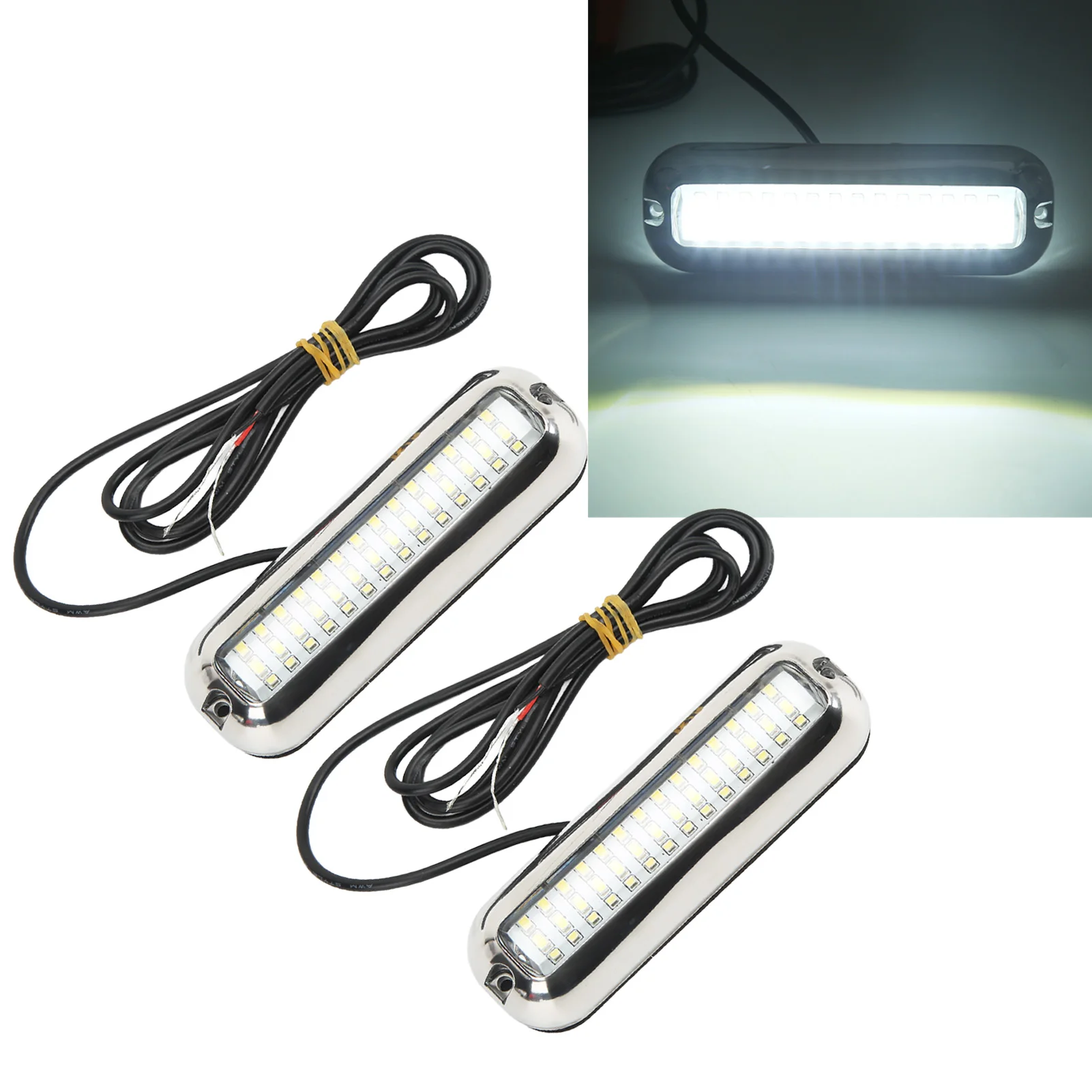 

Boat Drain Plug Light, Marine Led Lights 42LEDS Waterproof Underwater LED Boat Light 10‑30V DC Drain Plug Light for Yacht Boat