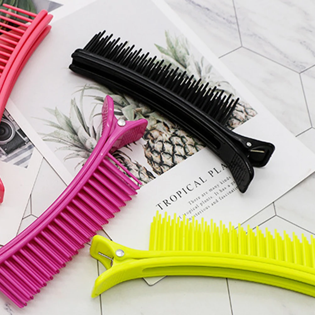 

2pcs Hairdressing Clips Thick Hair Styling Green Sectioning Salon Comb Durable Travel Lightweight Professional Cutting
