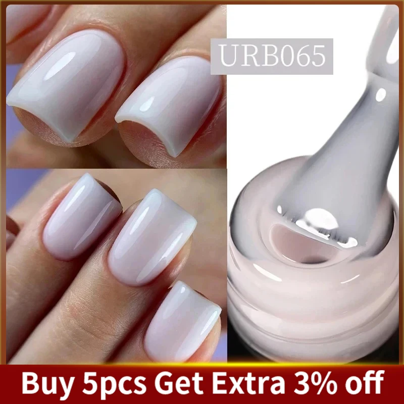 

UR SUGAR 7ml Rubber Base Gel Milky Jelly White Pink Transparent Color Gel Nail Polish Nail Camouflage Soak Off UV LED Manicure