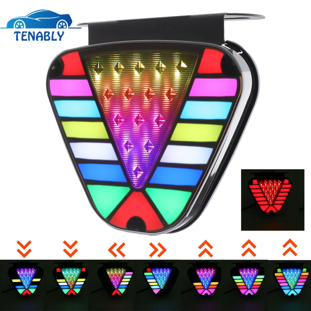 

RGB F1 Style Brake Light Flowing Rear Pilot Light Running Signal Reverse Lamp Flashing Trailer Tail Light For Car Truck 12-24V