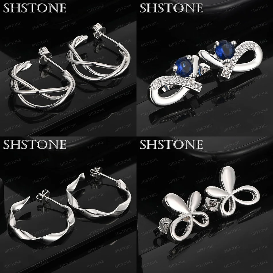 

AAA Zircon 925 Sterling Silver Butterfly Geometry Shape Stud Earrings High Quality Jewelry Anniversary Party Gift Accessories