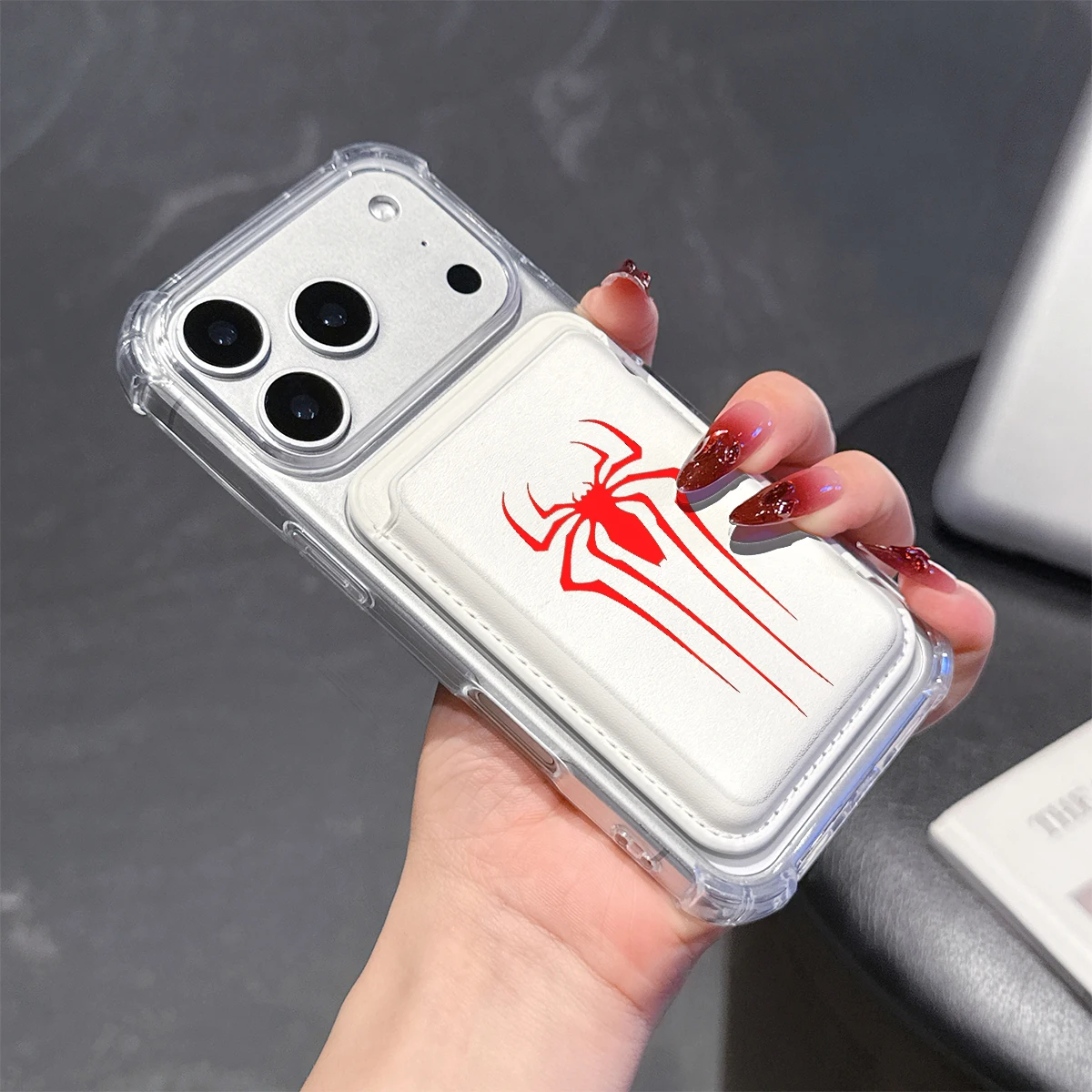 Red Spider Logo Phone Case For iPhone 17 16 15 14 13 Pro Max Plus Wallet Pocket Transparent Soft TPU for Magnetic Phone Case view 6