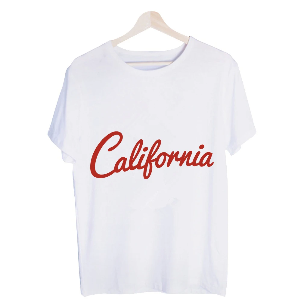 Men's California Letter Print Graphic Tee, Short Sleeve Crew Neck T-Shirt for Casual Summer Wear