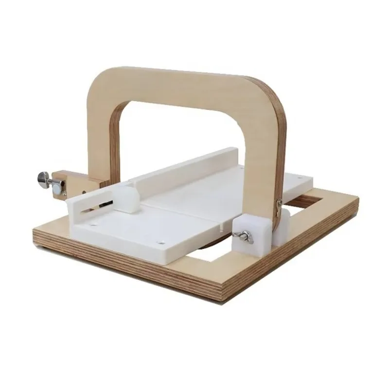 

Large Wooden Handmade Cold Soap Knife DIY Wire Cutting Machine Adjustable Cutting Knife Bar Soap Knife for Bread Cutting