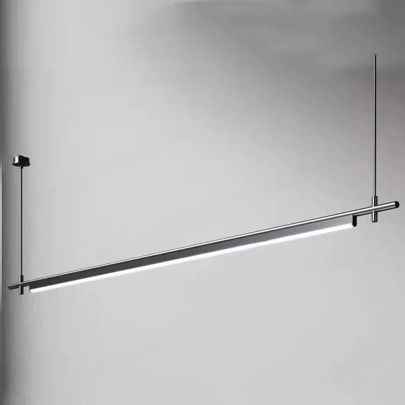 

Black minimalist restaurant chandelier Italian minimalist modern study dining table island bar one-word long office light