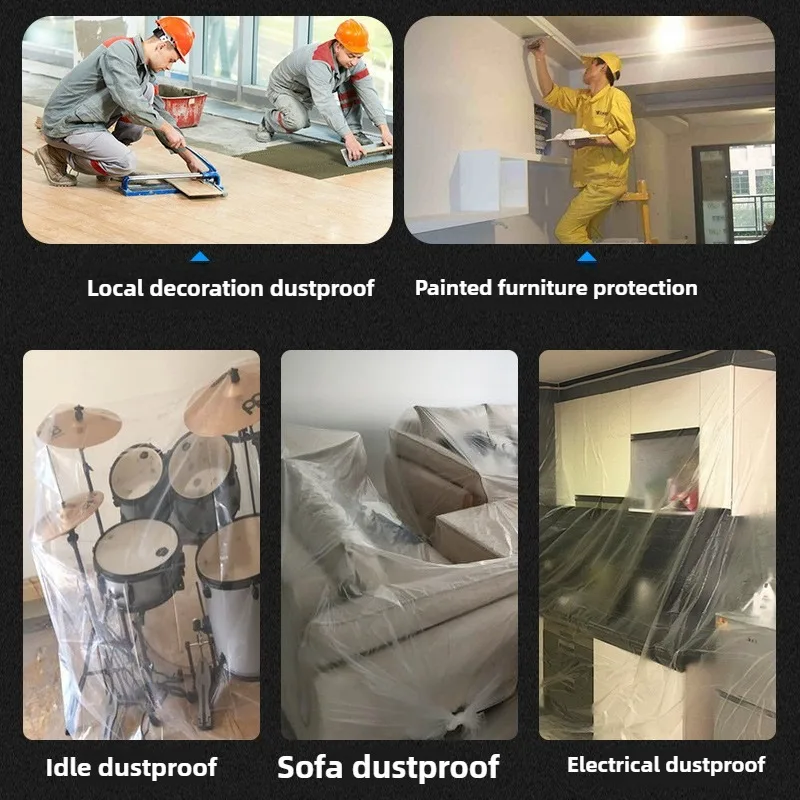 فيلم مقاوم للغبار، فيلم إخفاء رذاذ الطلاء، طبقة حماية لأثاث تجديد المنزل، فيلم مقاوم للغبار في سكن الطلاب #3