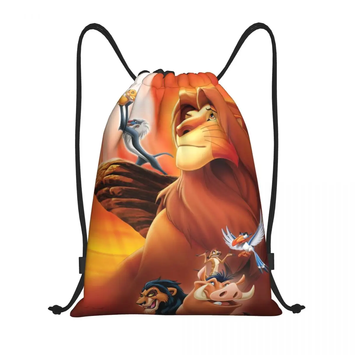 

Custom The Lion King Drawstring Bags Men Women Portable Sports Gym Sackpack Training Backpacks