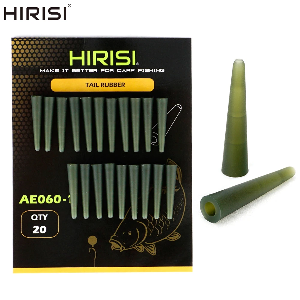 Hirisi 20 Stück Karpfenangeln Terminal Tackle Schwanz Gummihülsen Kegel Angeln Blei Clips AE060-1 Karpfenangeln Zubehör