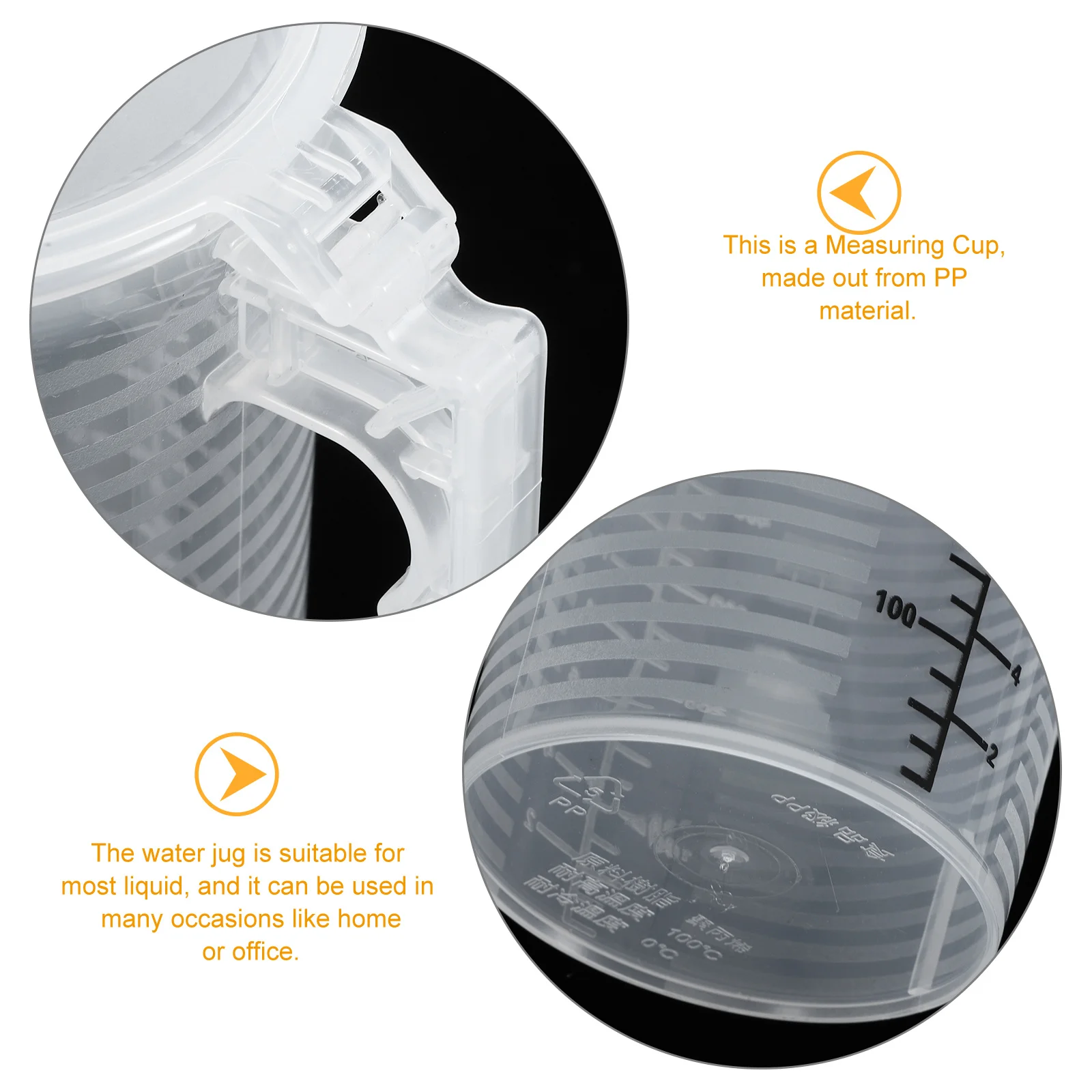 

1 шт. градуированная мерная чашка из полипропилена, прозрачная шкала, кухонная выпечка, большая емкость, прозрачный контейнер, домашние чашки, еда, путешествия