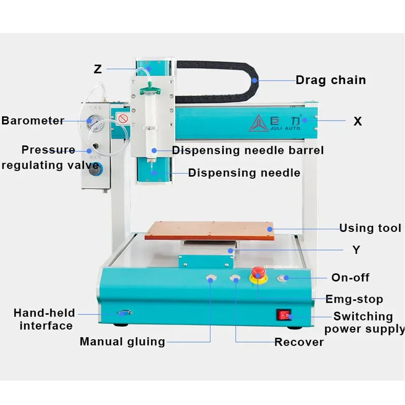 3 Axis Automatic Desktop  CNC UV Silicone AB Hot Melt Glue Dispensing equipment Pu  glue Dispenser Machine Robots For PCB