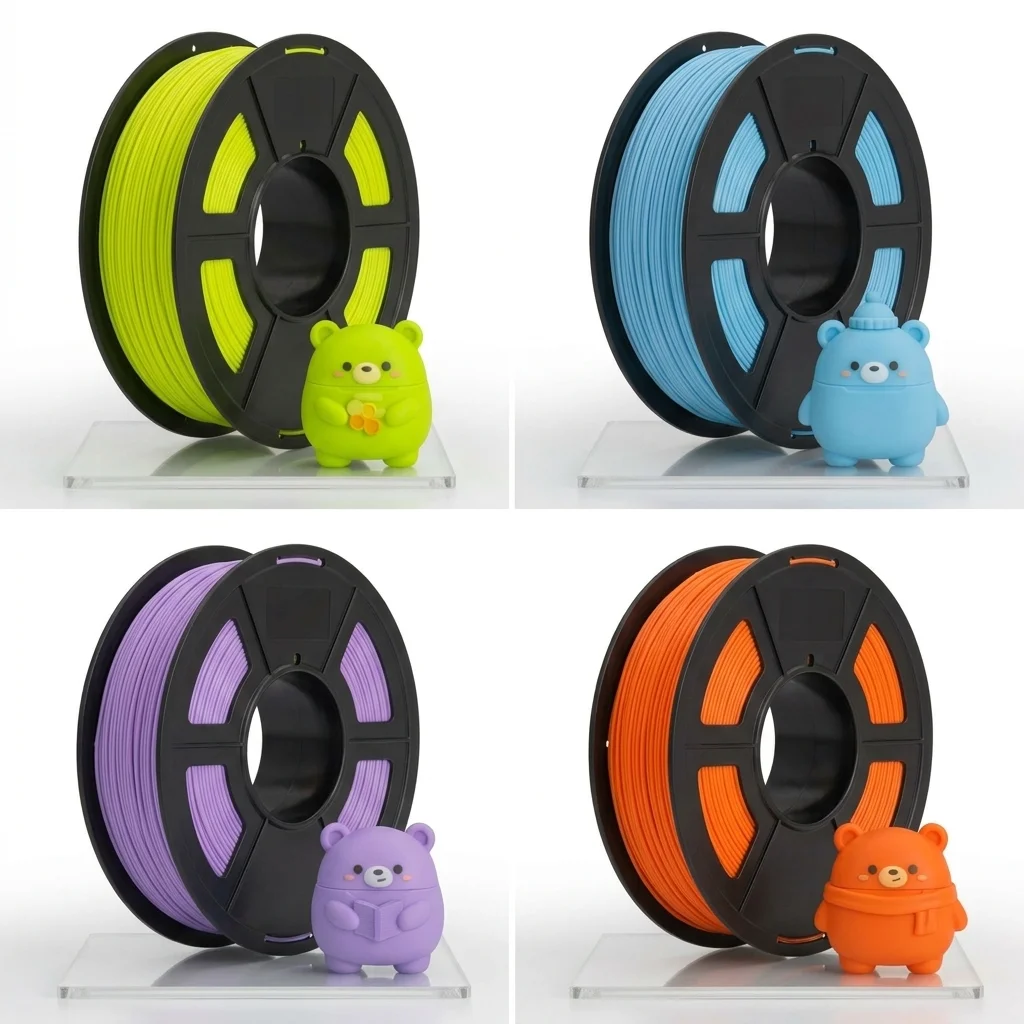 95A Matte TPU Filament 1.75mm,250g*4/250g,±0.03mm Precision,Flexible 3D Print Material for Halloween Cosplay & Spooky DIY Prop