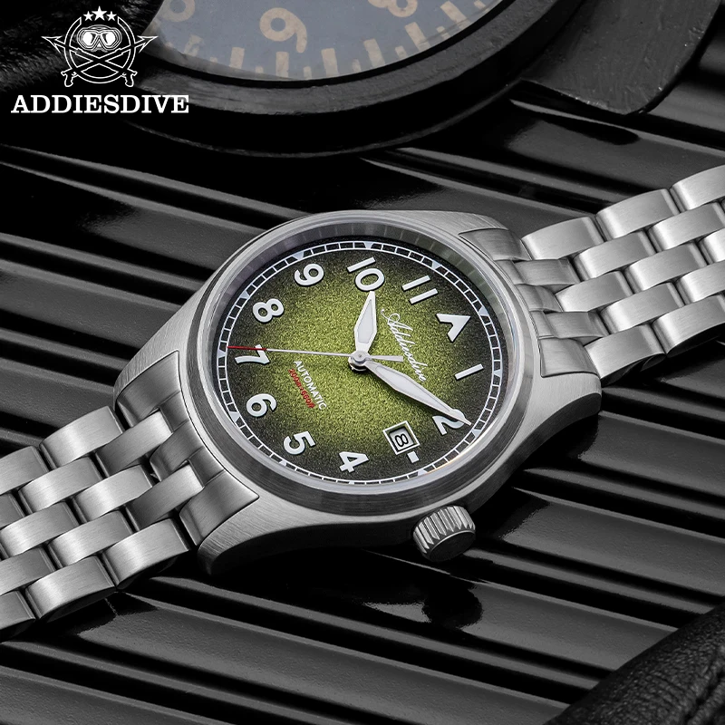 ADDIESDIVE 39mm Men's Automatic Watch Sapphire Mirror BWG9 Luminous 200m Waterproof 8215 Mechanical Watches 316L Stainless Steel