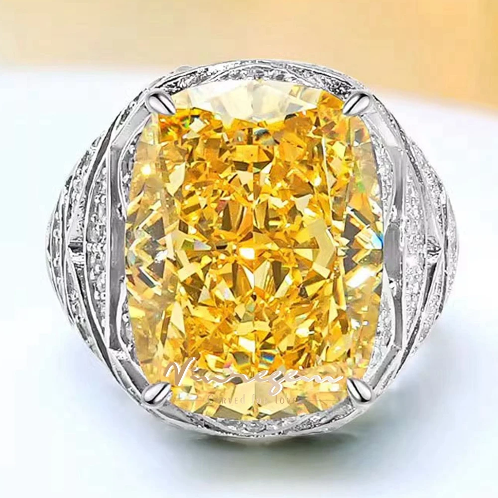 

Vinregem 12*16 мм 14CT измельченный цитрин падрайский драгоценный камень 100% искусственное серебро коктейльное кольцо изящные ювелирные изделия