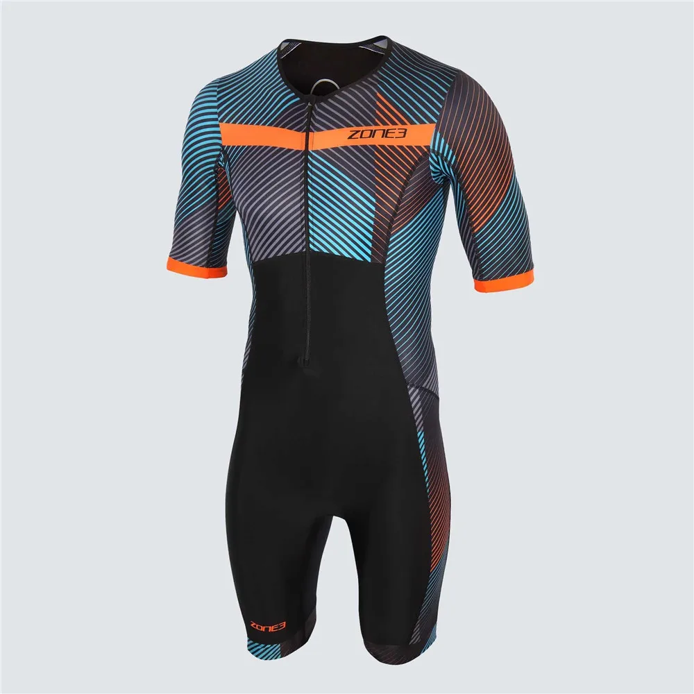 Zone3 Herren Radtrikot Kurzarm Set Einteiliger Overall Maillot Fahrrad MTB Kleidung Ropa Ciclismo Männlicher Lauf-TriSuit