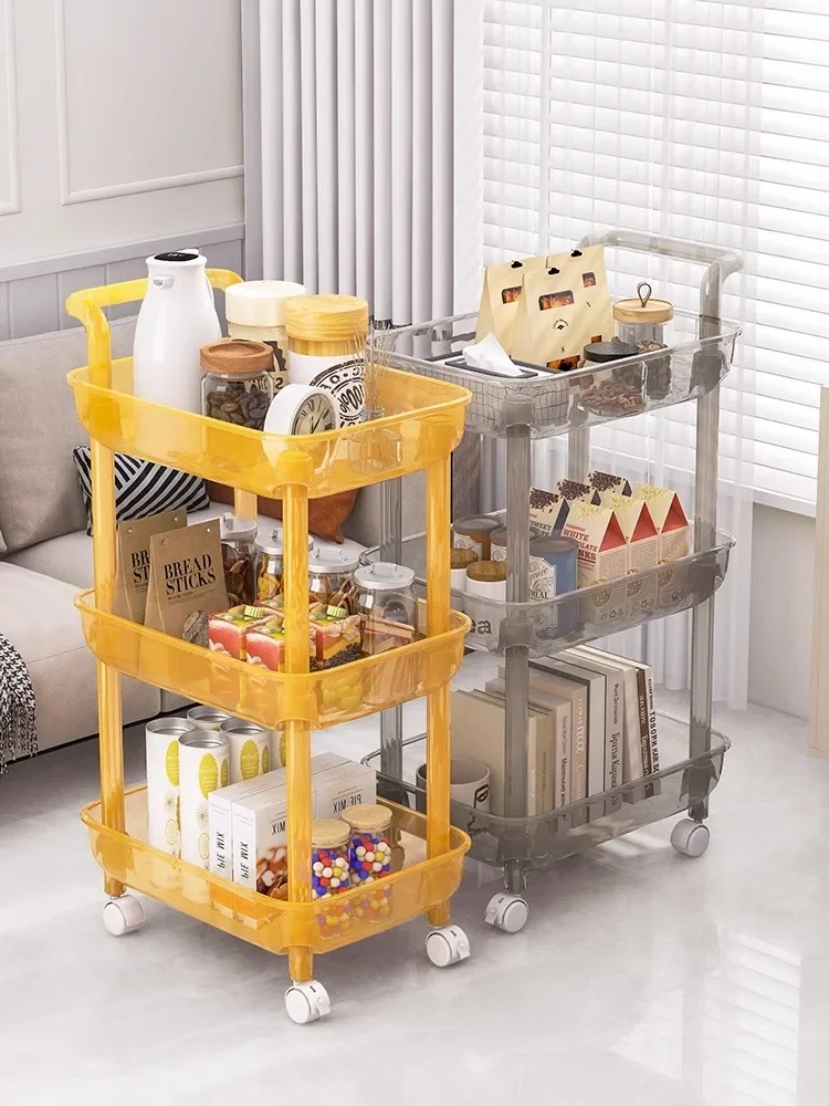 Snack rack, living room, baby kitchen, bathroom, floor to floor with wheels, sewn storage rack