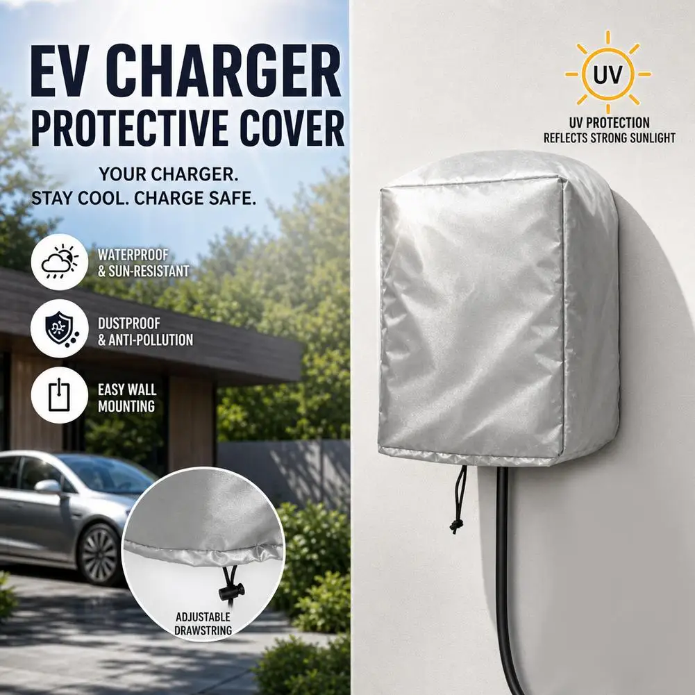 EV Charger Wall Box Protective Cover Waterproof Charger Plug Protection Dustproof Snowproof EV Charging Station Protector Cover