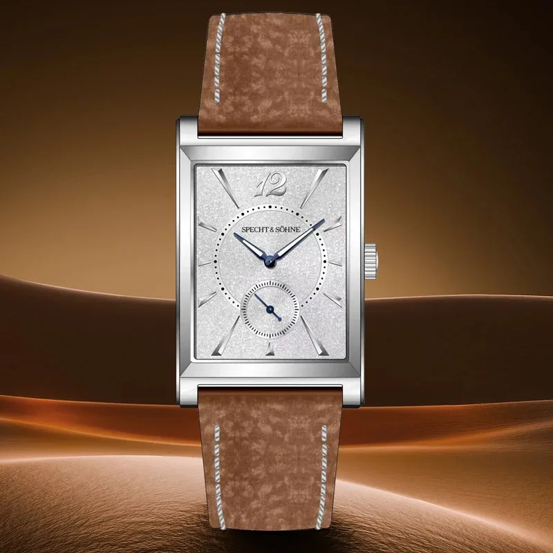 26 مللي متر Specht & Söhne ساعات مربعة للرجال سامسونج الصلب الياقوت كريستال اليابان حركة ساعة كوارتز ساعة رجالي