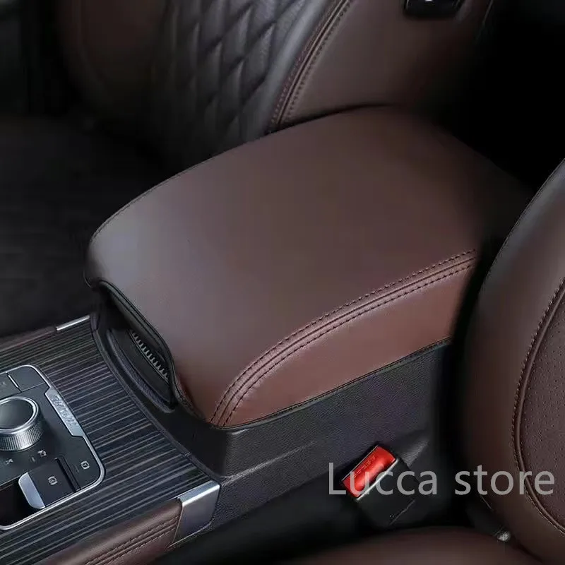 For HAVAL H9 2016-2022 Accessories Car Central Armrest Cover Leather Storage Box Protective Pad Interior Modification