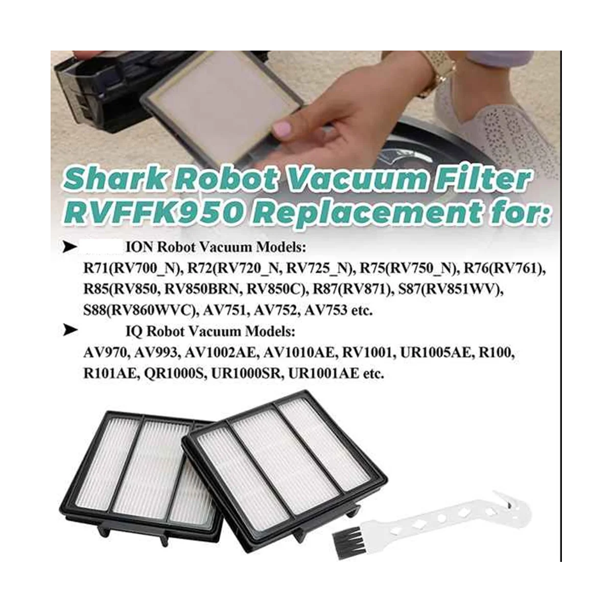 Filtro de repuesto Compatible con ION Robot R85 RV850 S87, accesorios para aspiradoras, piezas de repuesto