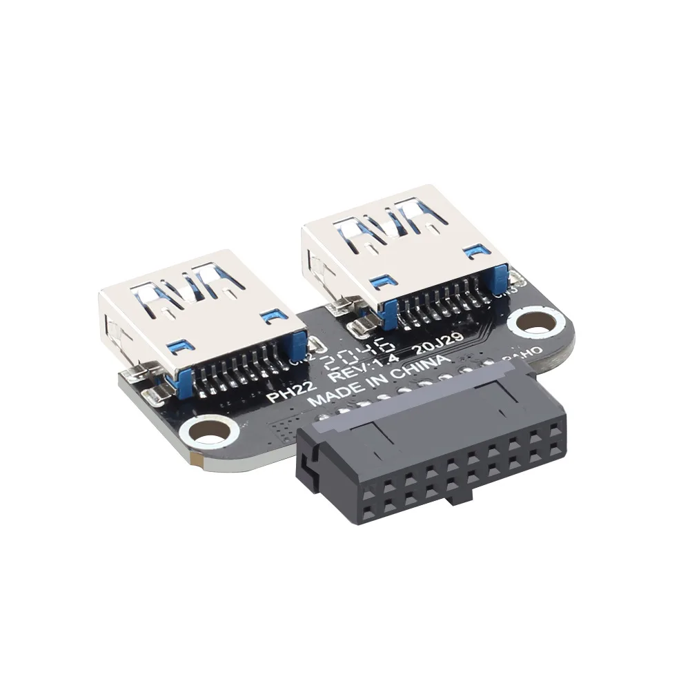 اللوحة الأم لسطح المكتب USB3.0/3.1 إلى مقبس USB-A مقبس أنثى 19P/20P إلى دونجل تشفير داخلي U درع