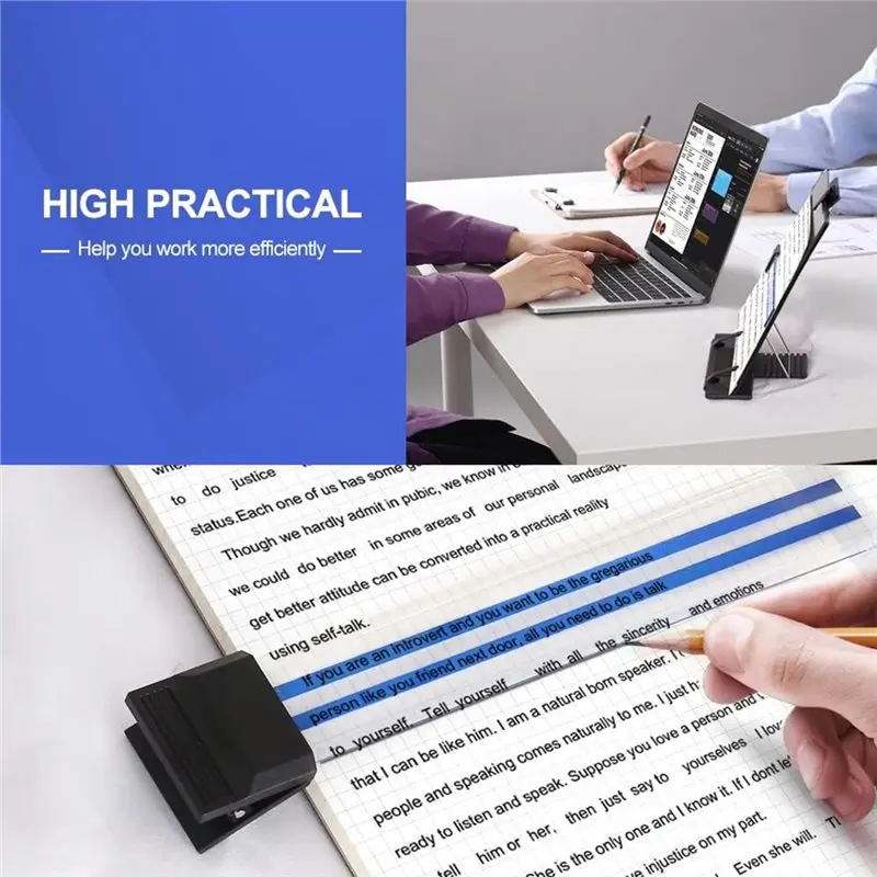 B08B-Copyholder File Organizer Management 2Pcs Desktop Document Holder Stand 7 Adjustable Positions For Typing Reading