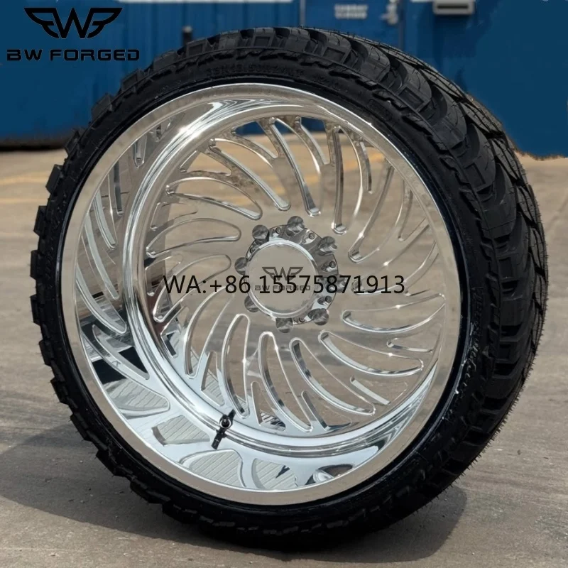 

Polished Chrome Forged Alloy Deep Dish Truck Wheels with PCD 6x139.7 8x180 8x165.1 for heavy-duty pickup trucks