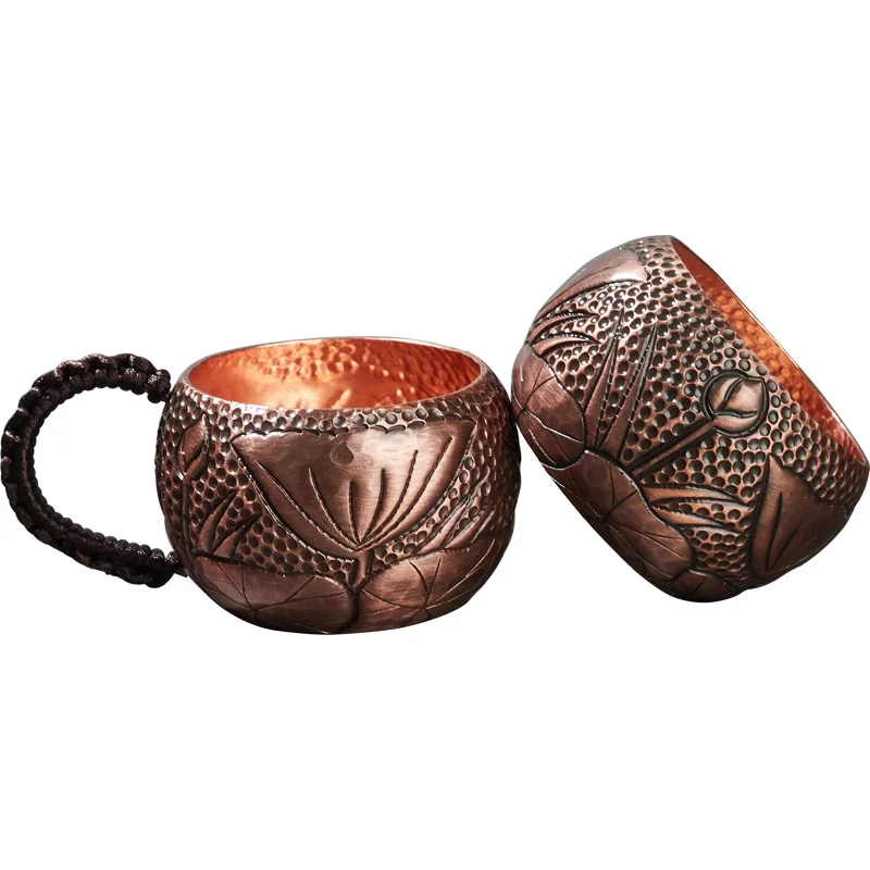 Rongshantang Purple Copper Tea Cup Hand Hammered Tone Large and Small Tea Cup Master Cup Zen Kung Fu Tea Set Single Cup