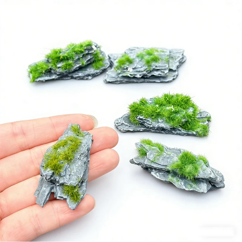 5pcs Random Shape Irregular Simulation Rock for Micro-landscape, 4-6cm/1.57-2.36in Length Model Forest Rock Outdoor Decoration