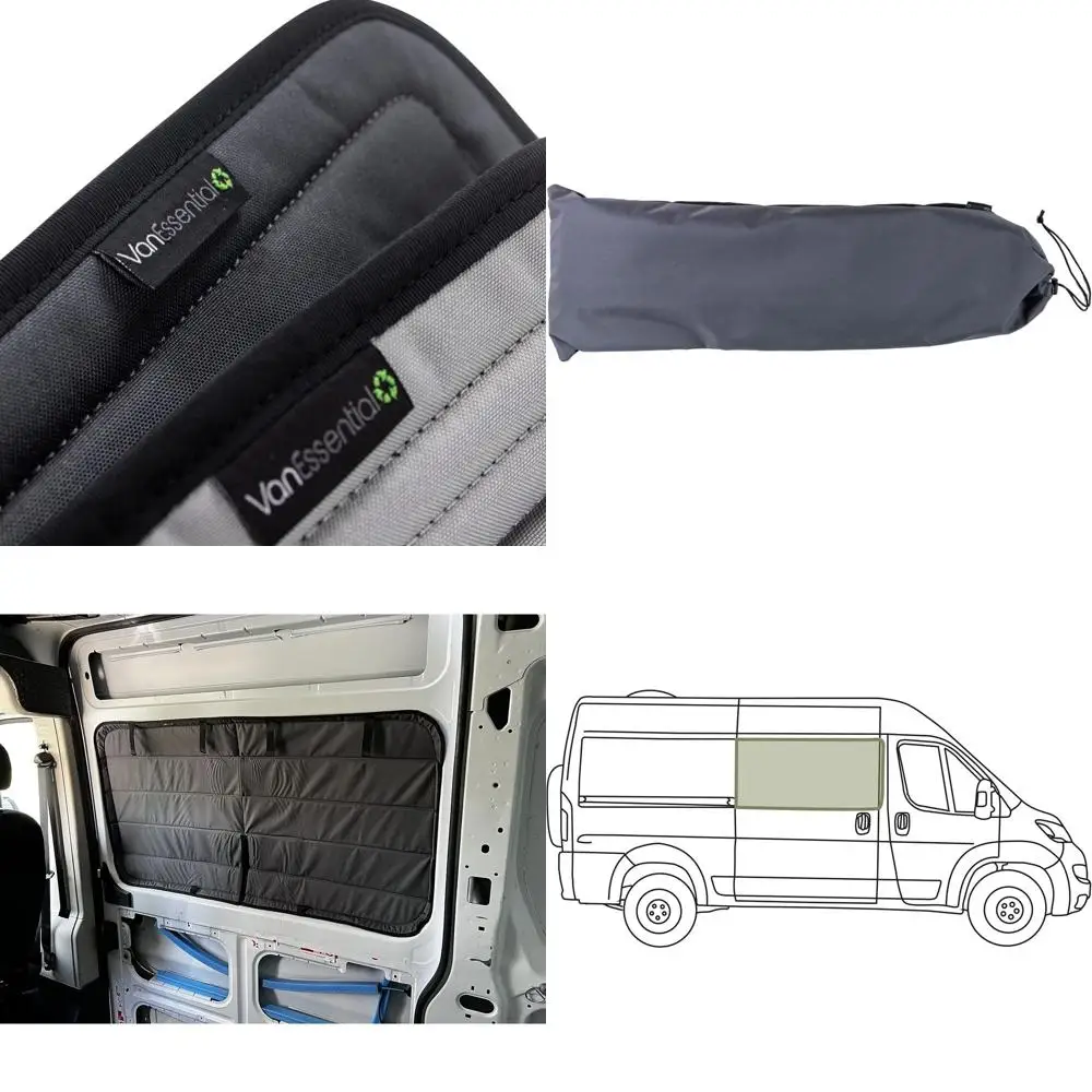 

Утепленная светонепроницаемая шторка для раздвижных дверей и окон Promaster Van (2014-2019), цвет угольно-серый