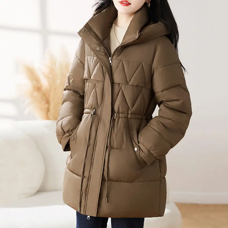 

2025 New Autumn Winter Coat Women Jacket Parkas Light Down Cotton Coats Casual Warm Basic Coats Black Pink Outwear Female