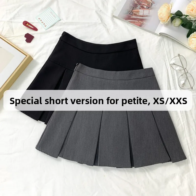 

Black A-Line Umbrella Skirt for Short Women Summer Chic High Waist Pleated Half Body Skirts Girls Simple Pure Color City...
