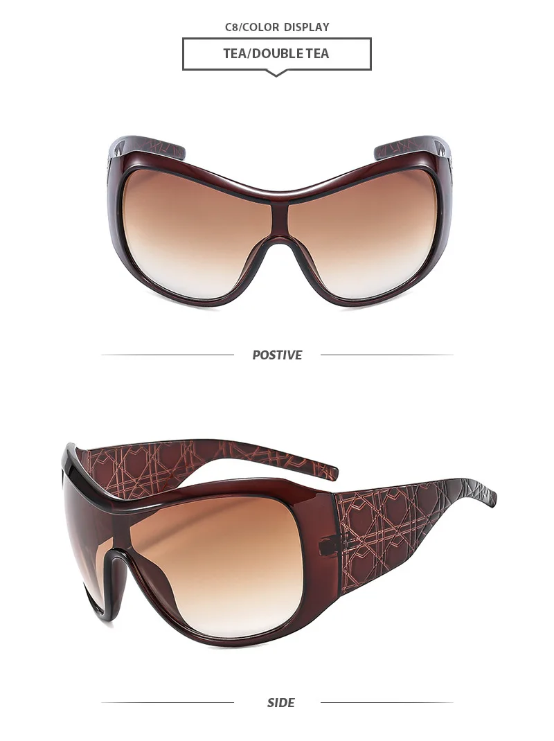 Vintage Square One Piece Shield Y2K Sonnenbrille für Frauen Neue Mode Rot Schwarz Farbverlauf Sexy Sonnenbrille Damen Oversize Shades – Detail 15