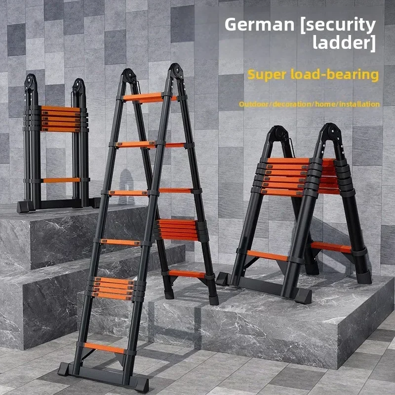 Firm Household Goods Telescopic Ladder Herringbone Ladder Thickened Straight Ladder Folding Engineering Ladder Lifting Stairs