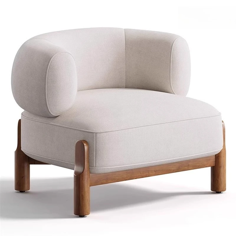 

Solid wood sofa chair designer living room balcony leisure chair hotel cafe reception negotiation chair