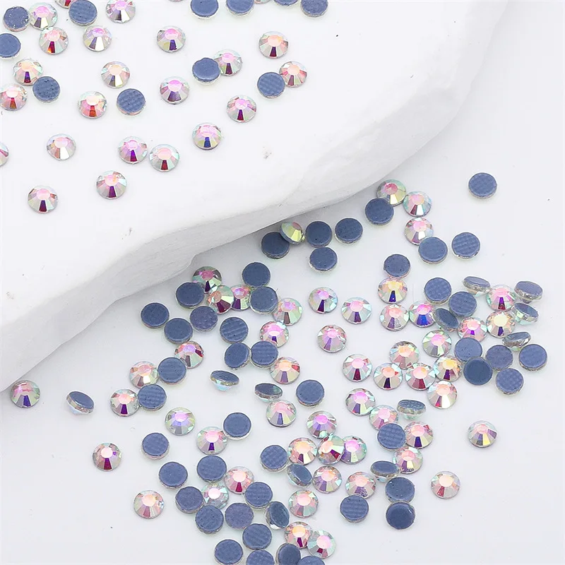 AB/Clear 1440pcs/Bag Shiny Clear Crystal Gems Nail Rhinestones Nail Art Decoration Flatback Glass Stones Shiny Gems DIY Crystal