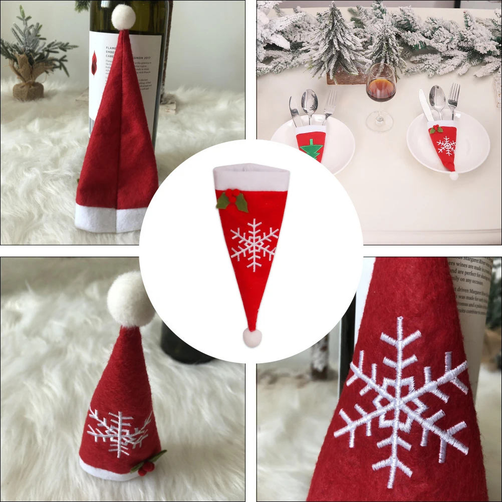 

Xmas Cutlery Set Table Christmas Decor Santa Hat Silverware Holder Tableware Cover
