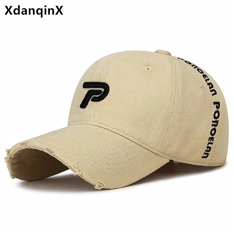 Women's Hat Washable Cotton Vintage Embroidery Baseball Cap Personality Broken Hole Retro Hip Hop Party Hats Golf Caps For Men