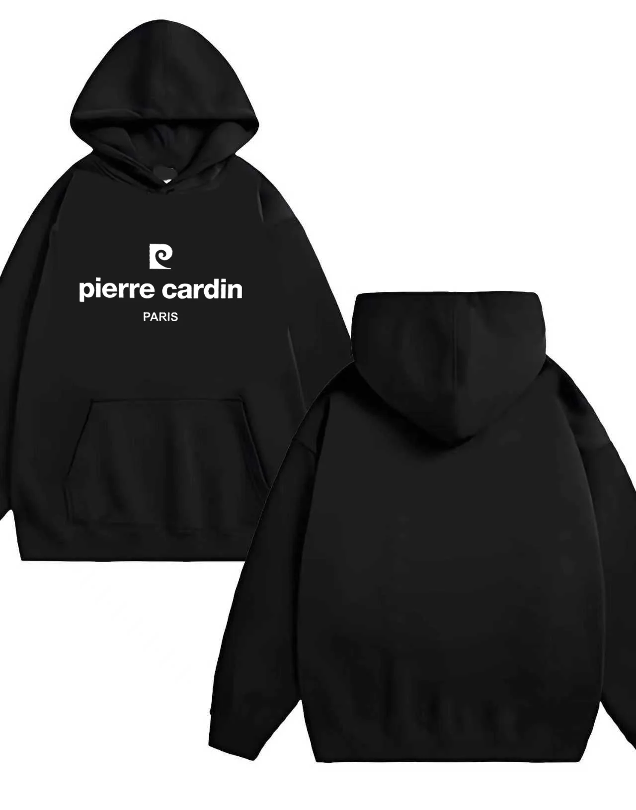 2025 Nuova tendenza Pierre Cardin Paris logo stampato 330G felpa con cappuccio per carichi pesanti adatta sia per uomini che per donne