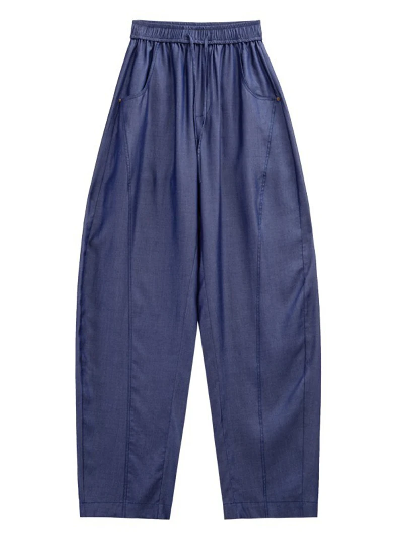 

Slimming High Waist Wide Leg Jeans Autumn New Arrival 2025 Thin Air Pants Silk Blend Comfortable Women's Casual Trousers