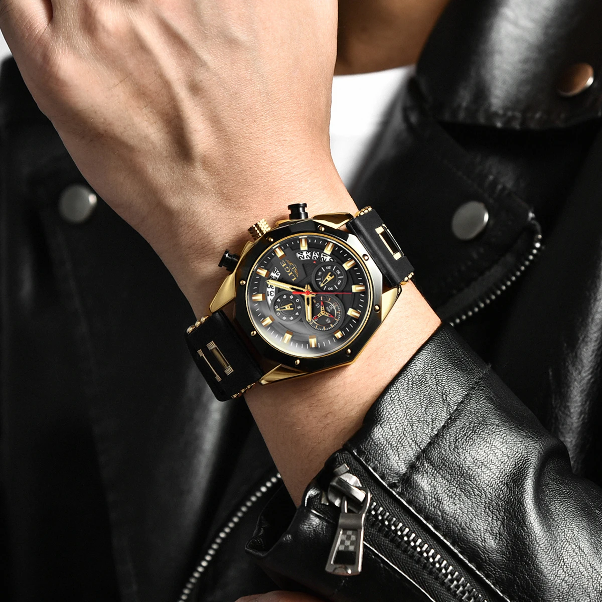 LIGE лучший бренд мужские часы роскошные спортивные силиконовые кварцевые наручные часы водостойкие светящиеся часы с хронографом для мужчин часы с датой