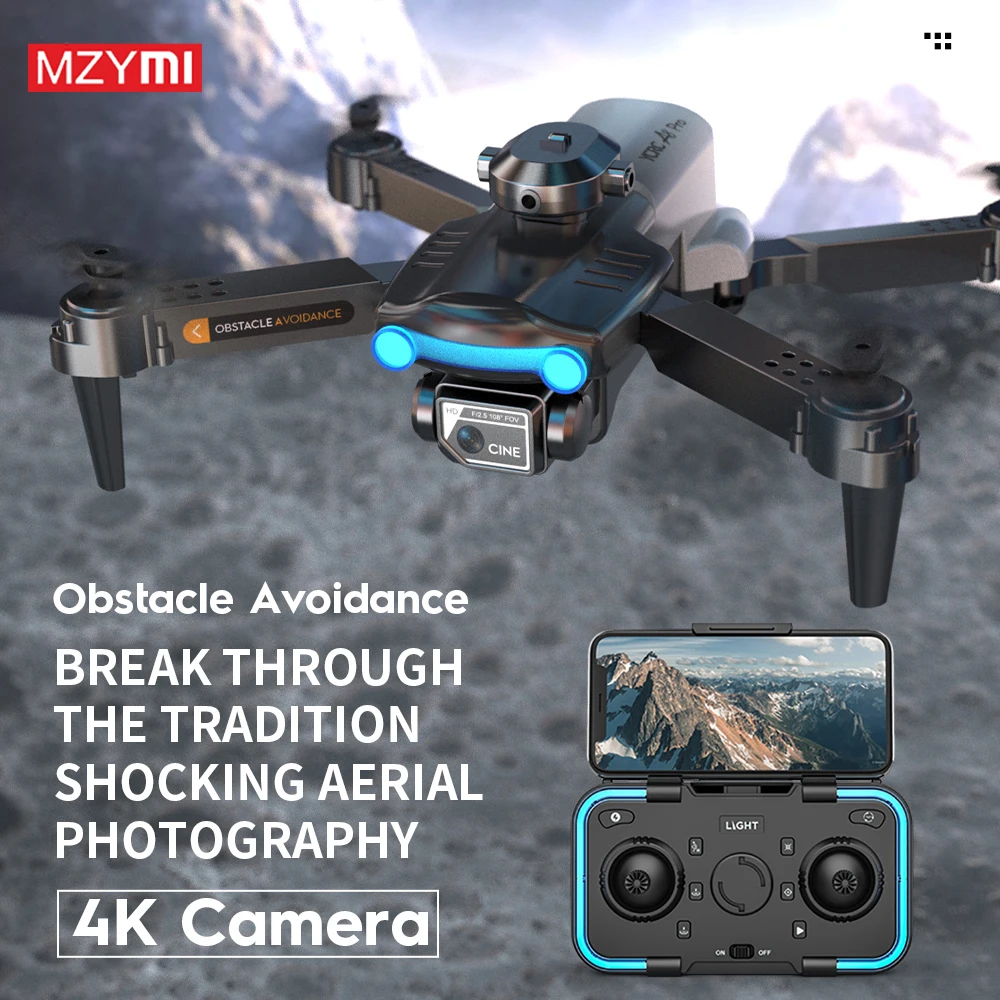 Дрон MZYMI A8 Pro RC 4K HD с двойной камерой, профессиональный складной широкоугольный Квадрокоптер с GPS, Wi-Fi, обход препятствий, Радиоуправляемый вертолет