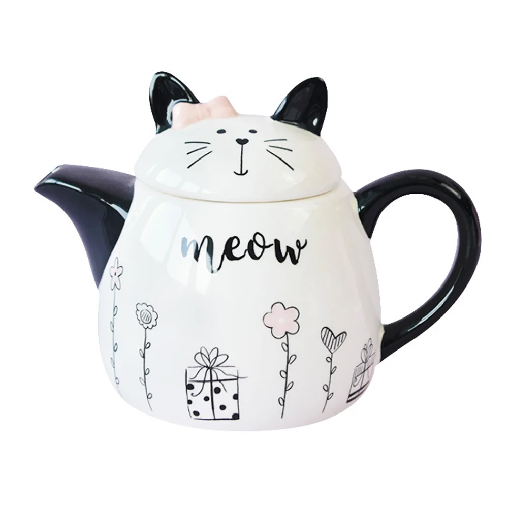 

Cartoon Ceramic Teapot Small Decorative Cat Shape Tea Kettle Portable Home Travel Tea Making Pot Ceramic Teapot