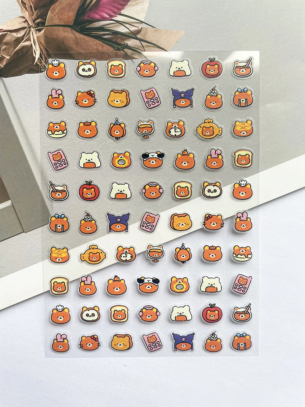 Kawaii Rilakkuma البسيطة البلاستيكية الأمتعة العلامات ملصقات مسمار الفن مقاوم للماء لعبة الدعائم الديكور Loptop باد جراب هاتف زجاجة ملصق #5