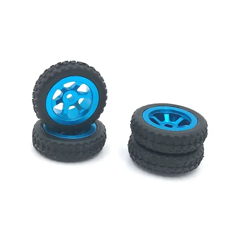 

4PCS 1/28 RC Model Toy Rubber Tire Tyre Upgrade Accessories Fit for WLtoys k989 k969 RC Car Parts Aluminum Wheel Hubs Tires