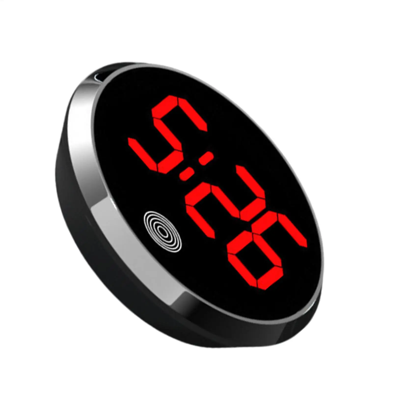 LED electronic watch circular alloy touch luminous car Mini Digital Clock for Car Digital Dashboard Clock Led Luminous Display