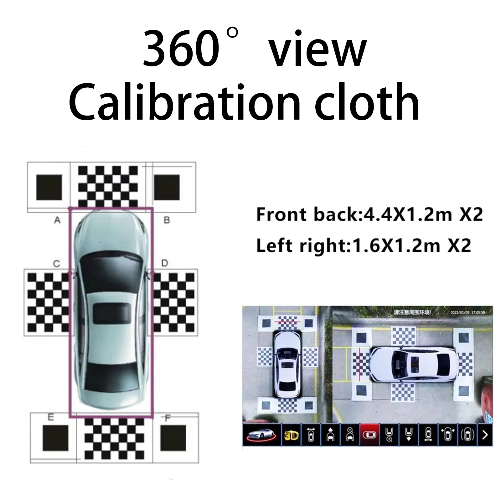 

Car 360° panoramic 3D calibration cloth automatically completes calibration