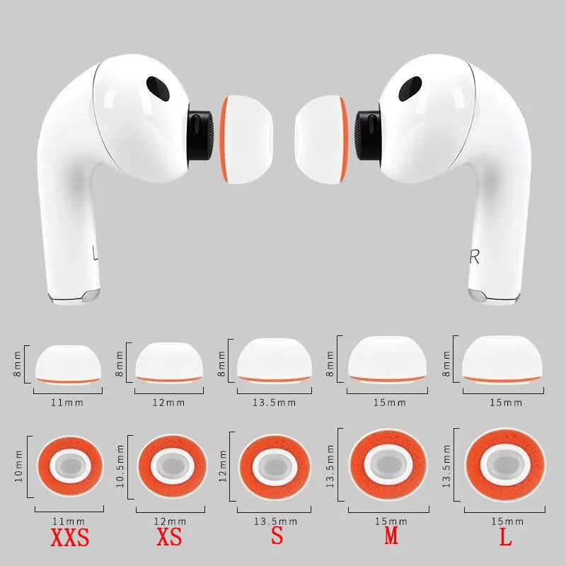 Embouts de remplacement en mousse à mémoire de forme pour Apple AirPods Pro 3, coussinets d'oreille en éponge douce, accessoires XXS/XS/S/M/L