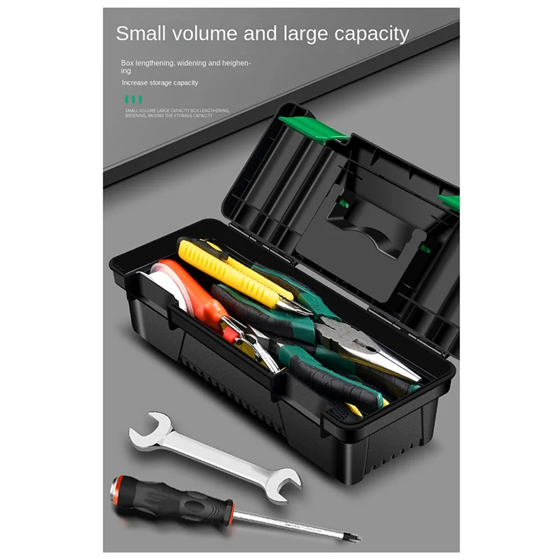 

10 Inch Tool Box Plastic Tool Storage Box With Handle For Carpentry And Electrician Repair Portable Tool Storage Box-ABUA