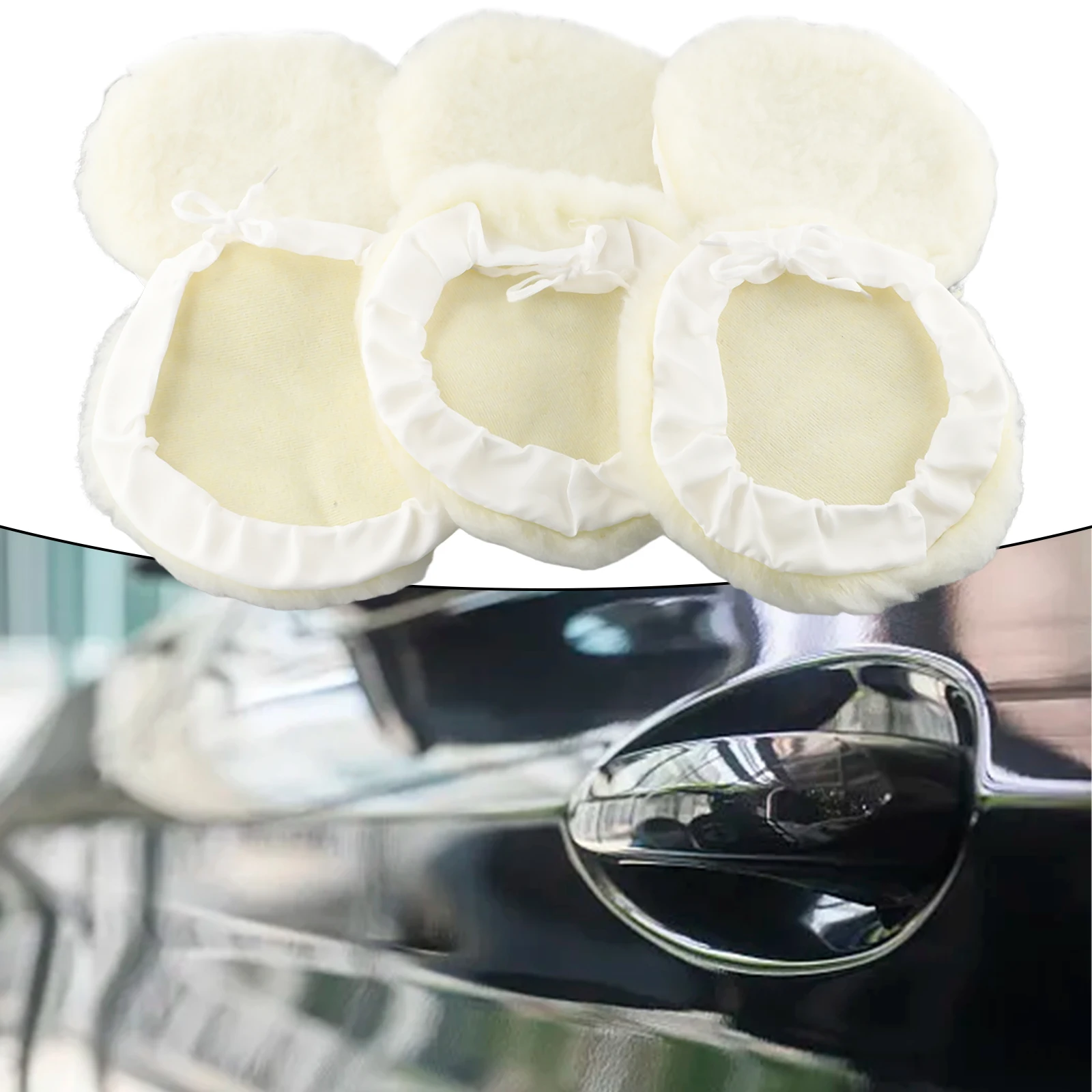 Part 6Pcs 7inch Pad Wheel Pad 6Pcs 7inch Bonnet Buffer Buffing Lambs Parts Polisher Polishing Tools Replacement