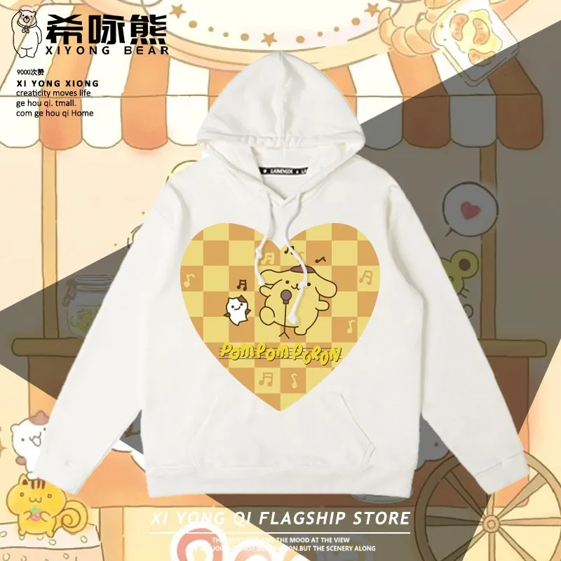 

Sanrio Pudding Dog Joint Hooded Hoodie Thin Female Ins Cotton Coat Autumn Loose Children's Clothes